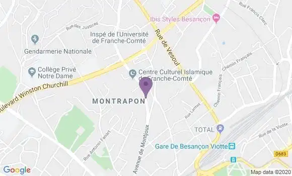 Localisation CIC Agence de Besançon Valentin