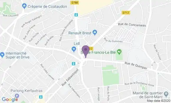 Localisation CIC Agence de Brest Strasbourg