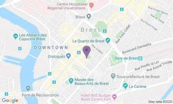 Localisation CIC Agence de Brest Tour d