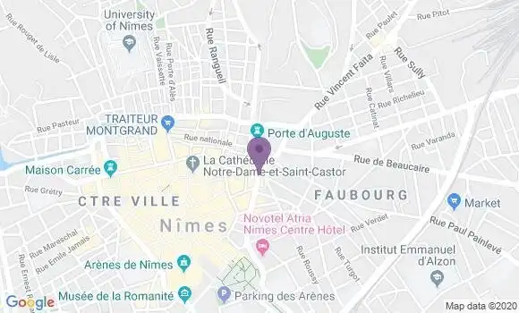 Localisation CIC Agence de Nîmes Courbet