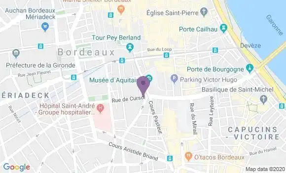 Localisation CIC Agence de Bordeaux Palais