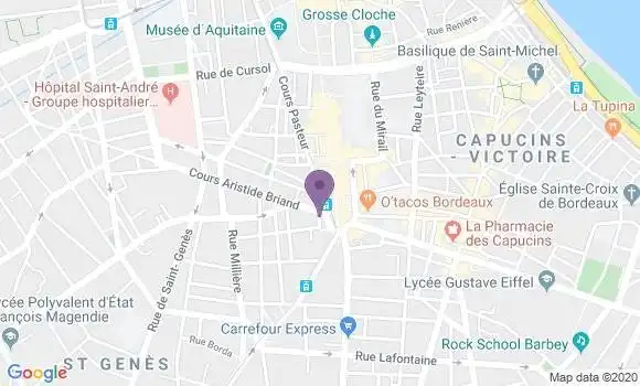 Localisation CIC Agence de Bordeaux Victoire