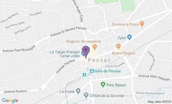 Localisation CIC Agence de Pessac Centre