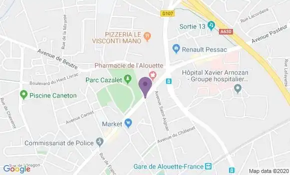 Localisation CIC Agence de Pessac