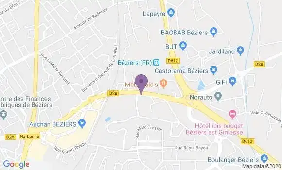 Localisation CIC Agence de Béziers la Domitienne