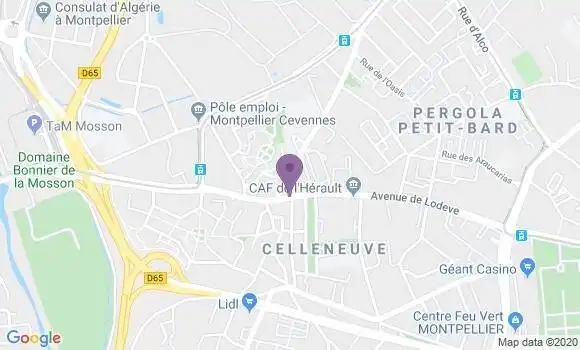 Localisation CIC Agence de Montpellier Celleneuve