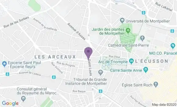 Localisation CIC Agence de Montpellier Arceaux