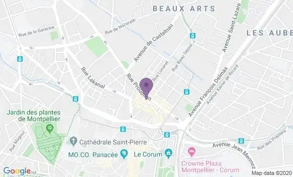 Localisation CIC Agence de Montpellier Beaux Arts