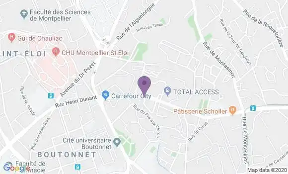 Localisation CIC Agence de Montpellier Facultés