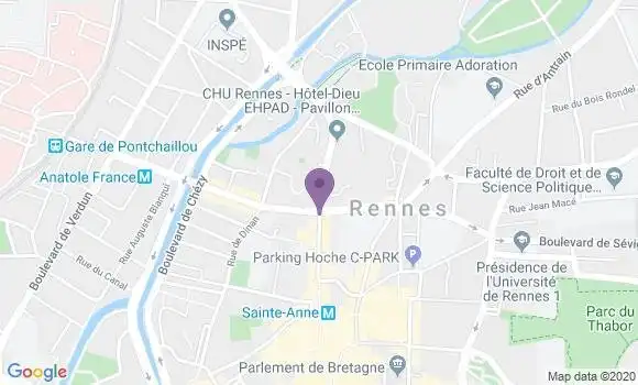 Localisation CIC Agence de Rennes Nord Saint Martin