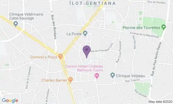Localisation CIC Agence de Tours Nord