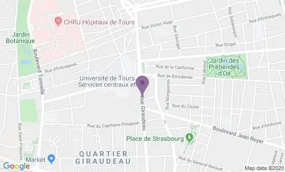 Localisation CIC Agence de Tours Giraudeau