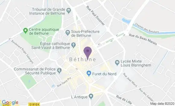Localisation Société Générale Agence de Béthune