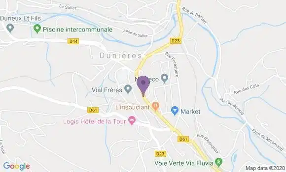 Localisation CIC Agence de Dunières