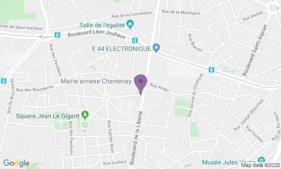 Localisation CIC Agence de Nantes Chantenay