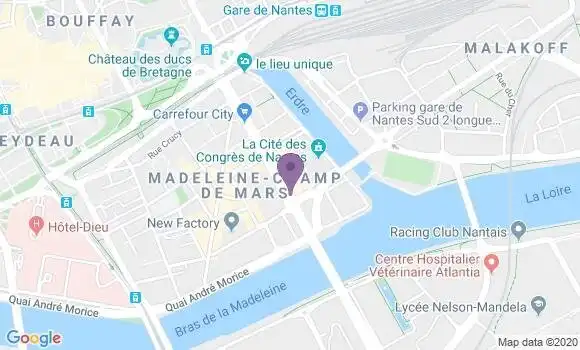 Localisation CIC Agence de Nantes Champ de Mars