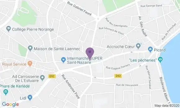 Localisation CIC Agence de Saint Nazaire Bourdan