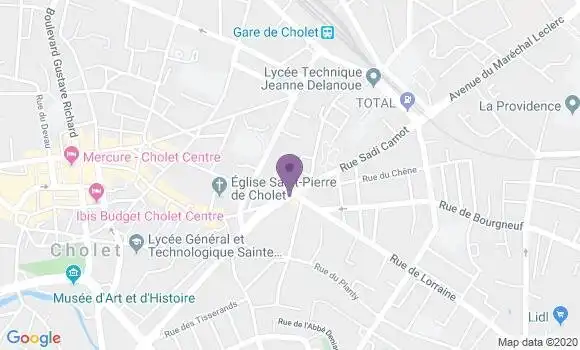 Localisation CIC Agence de Cholet les Calins