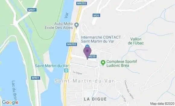 Localisation Société Générale Agence de Saint Martin du Var