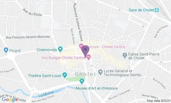 Localisation CIC Agence de Cholet Travot