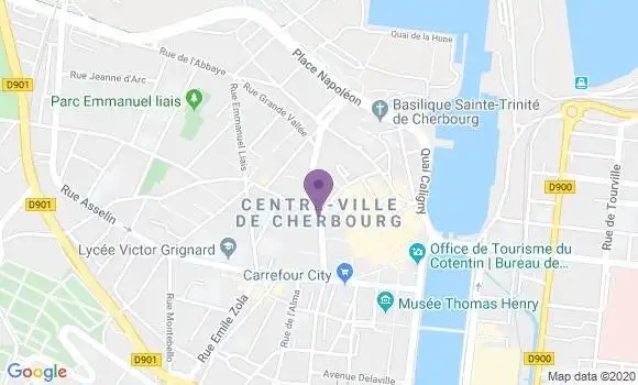 Localisation CIC Agence de Cherbourg Octeville Fontaine