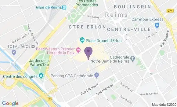 Localisation CIC Agence de Reims Erlon