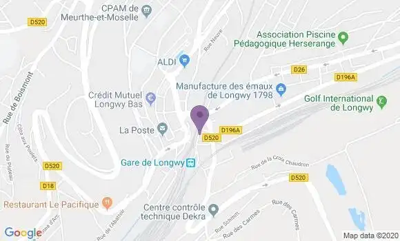 Localisation CIC Agence de Longwy Bas