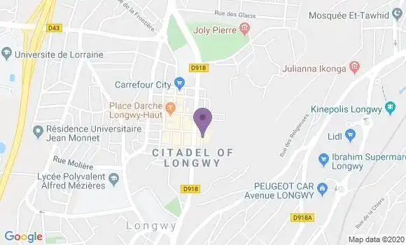 Localisation CIC Agence de Longwy Haut