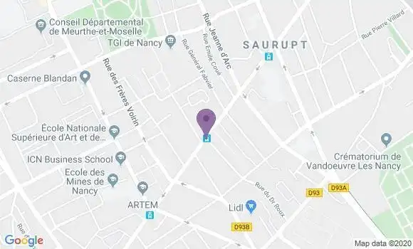 Localisation CIC Agence de Nancy Notre Dame de Lourdes