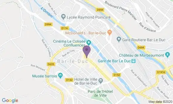 Localisation CIC Agence de Bar le Duc