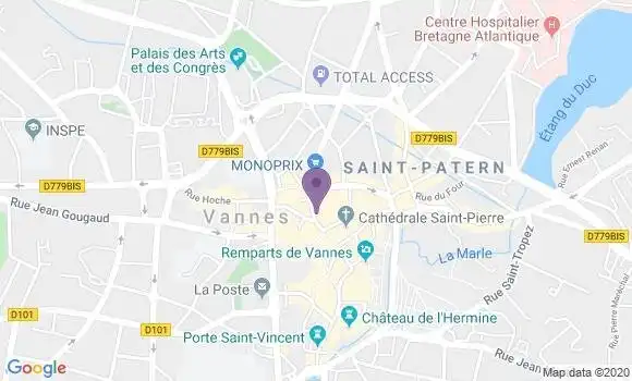 Localisation CIC Agence de Vannes Billault
