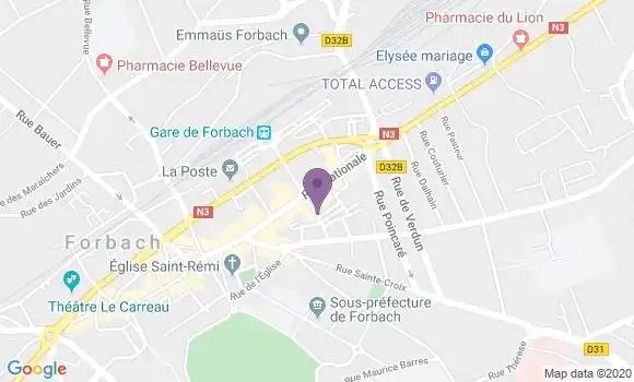 Localisation CIC Agence de Forbach