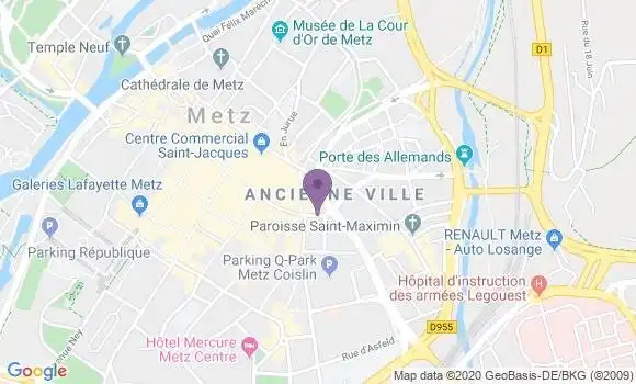Localisation CIC Agence de Metz Saint Simplice