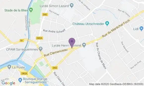 Localisation CIC Agence de Sarreguemines