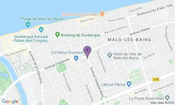 Localisation CIC Agence de Dunkerque Malo