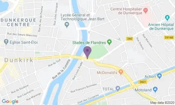 Localisation CIC Agence de Dunkerque Sainte Barbe