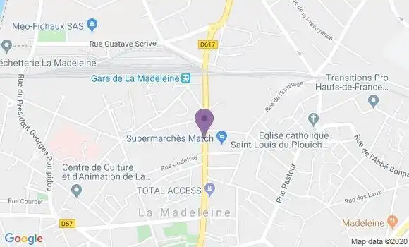 Localisation CIC Agence de La Madeleine de Gaulle