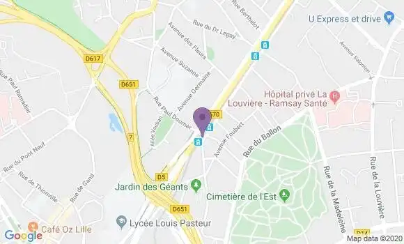 Localisation CIC Agence de La Madeleine Romarin