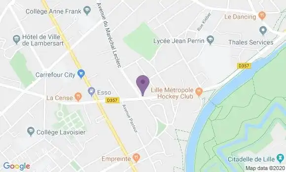 Localisation CIC Agence de Lambersart Hippodrome
