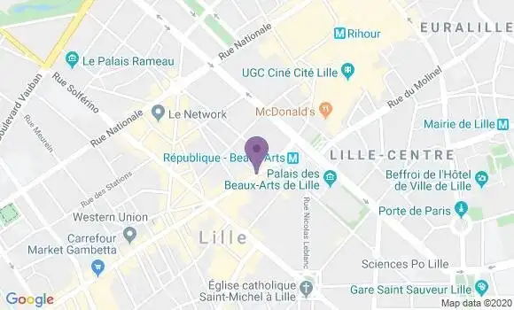 Localisation CIC Agence de Lille Gambetta