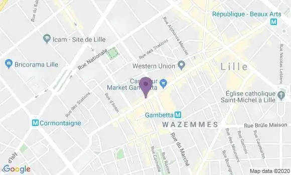 Localisation CIC Agence de Lille Wazemmes