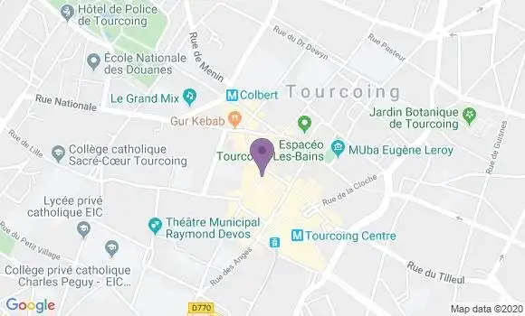 Localisation CIC Agence de Tourcoing