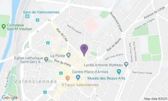 Localisation CIC Agence de Valenciennes Amsterdam