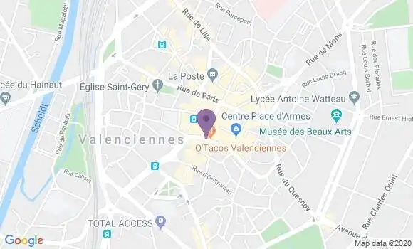 Localisation CIC Agence de Valenciennes Place d
