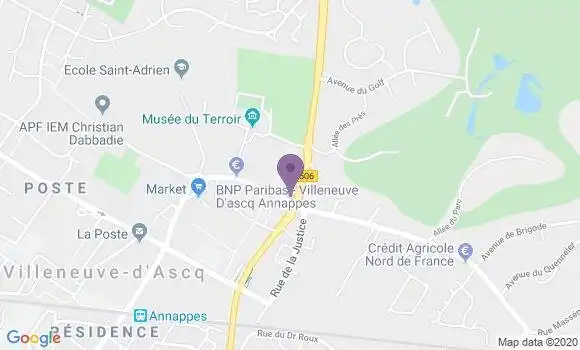 Localisation CIC Agence de Villeneuve d