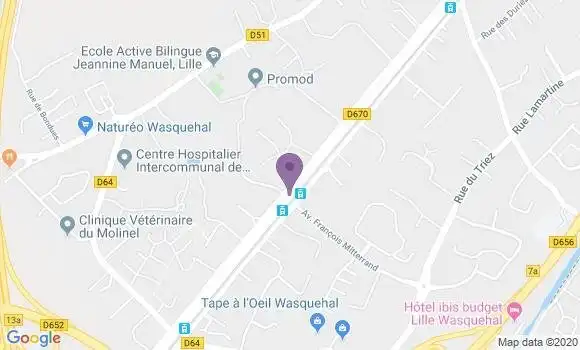 Localisation CIC Agence de Wasquehal Bbd