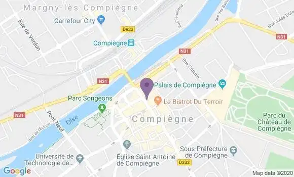 Localisation CIC Agence de Compiègne Solférino