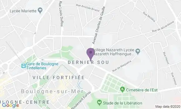 Localisation CIC Agence de Boulogne sur Mer Porte Neuve