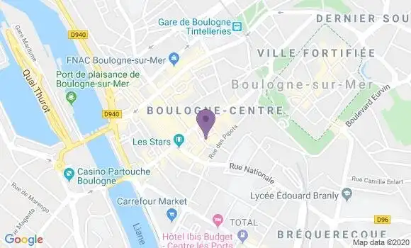 Localisation CIC Agence de Boulogne sur Mer Faidherbe
