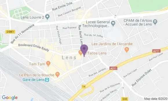Localisation CIC Agence de Lens